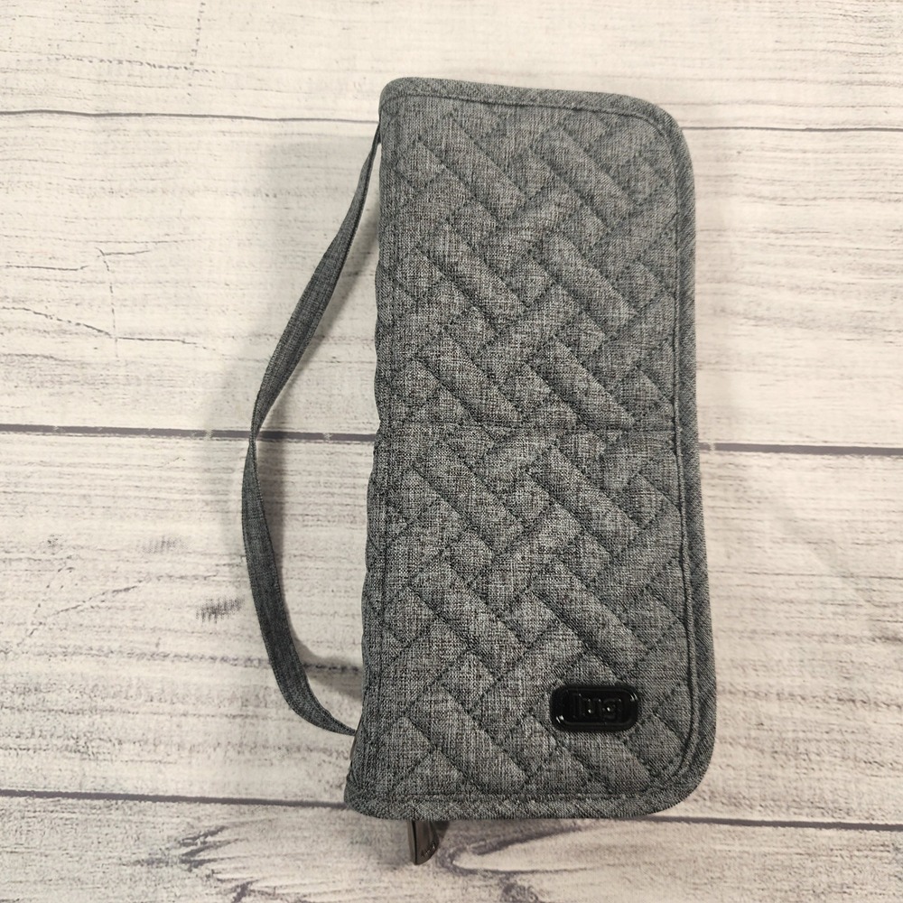 Lug Sleeper Quilted Jewelry Organizer Case Heather Grey Travel Wristlet Wallet